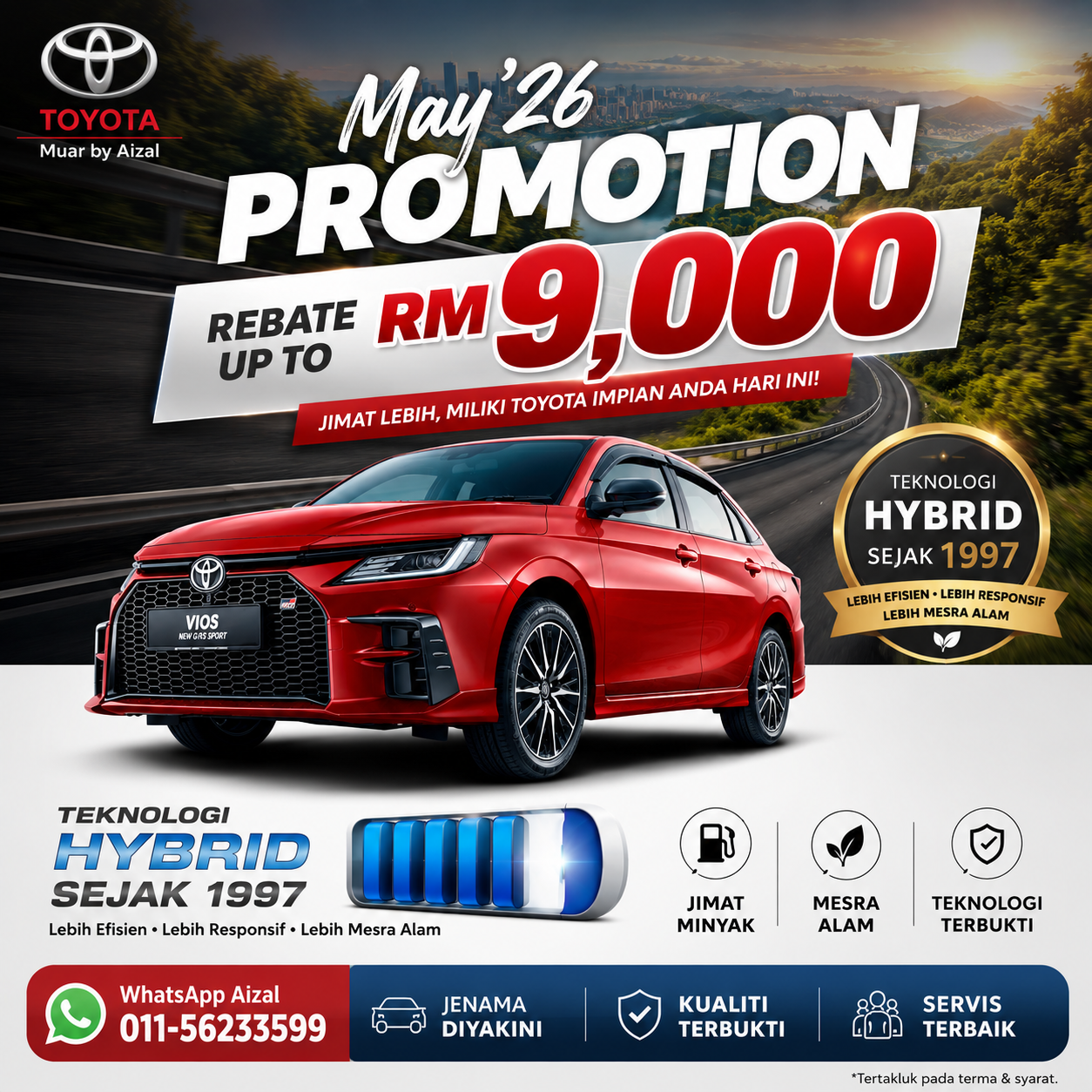 Toyota Muar by Aizal logo - Authorized Toyota salesperson in Muar Johor