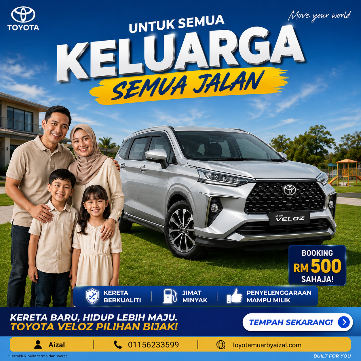 Toyota Veloz Muar Johor bersama keluarga bahagia - MPV pilihan keluarga Malaysia